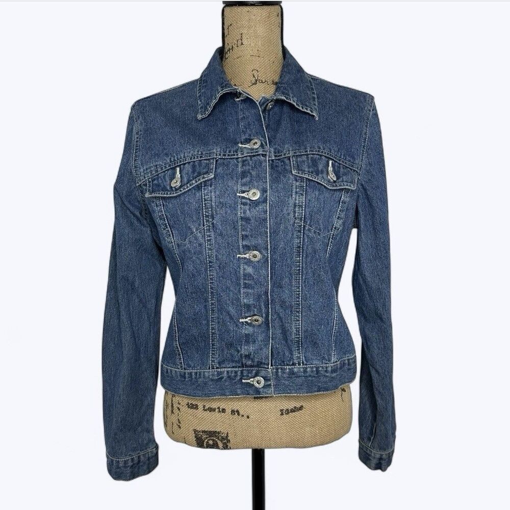 Vintage Faded Glory Jean Jacket Denim Country Cowgirl Y2K Casual 90s Sz M